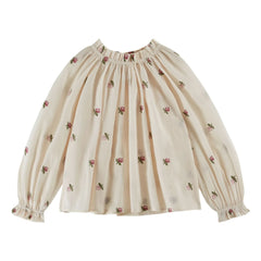 Emile et Ida - Bestickte Rosen Bluse | Creme
