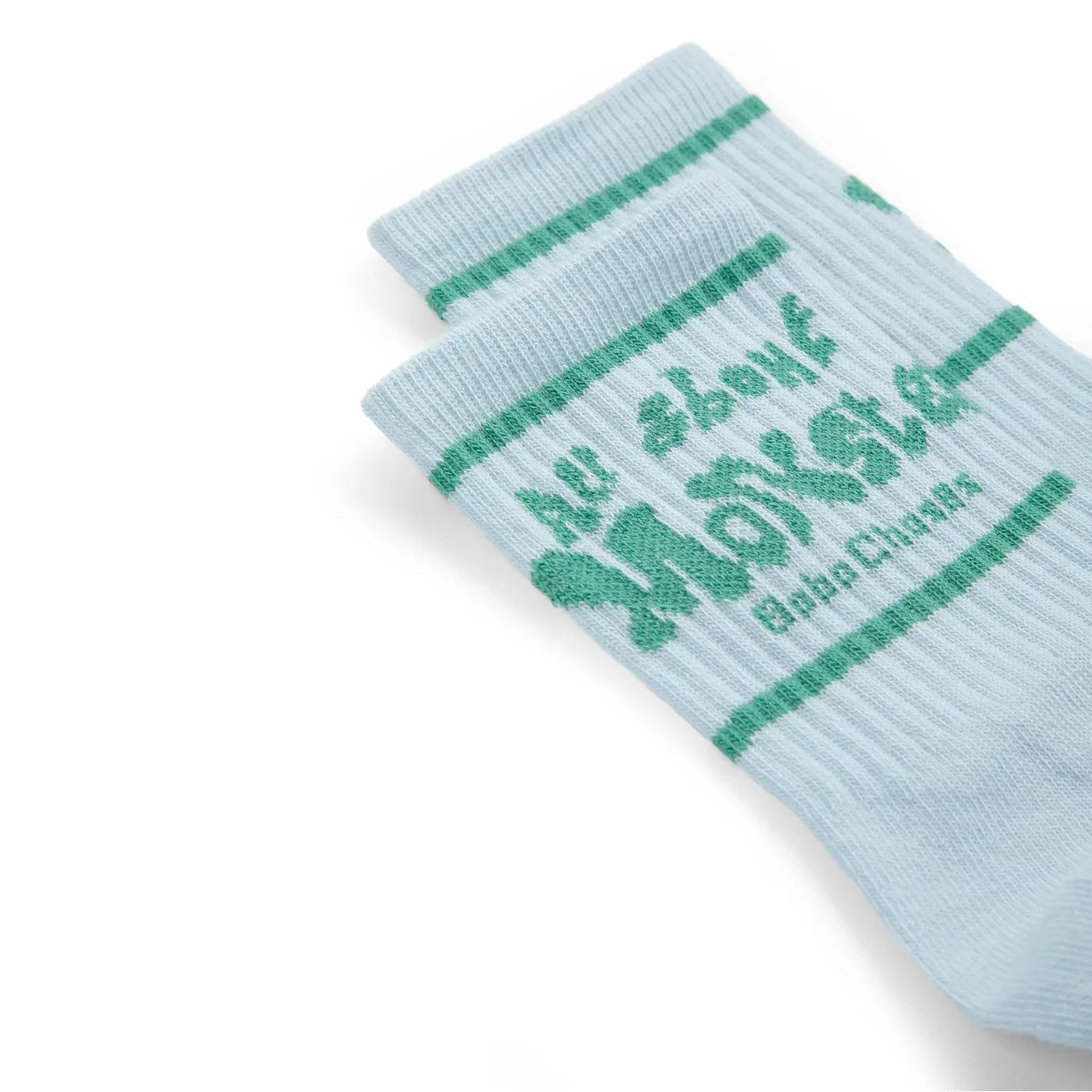 Bobo Choses – Socken aus Bio-Baumwolle mit dem Motto „Alles über Monster“ | Hellblau