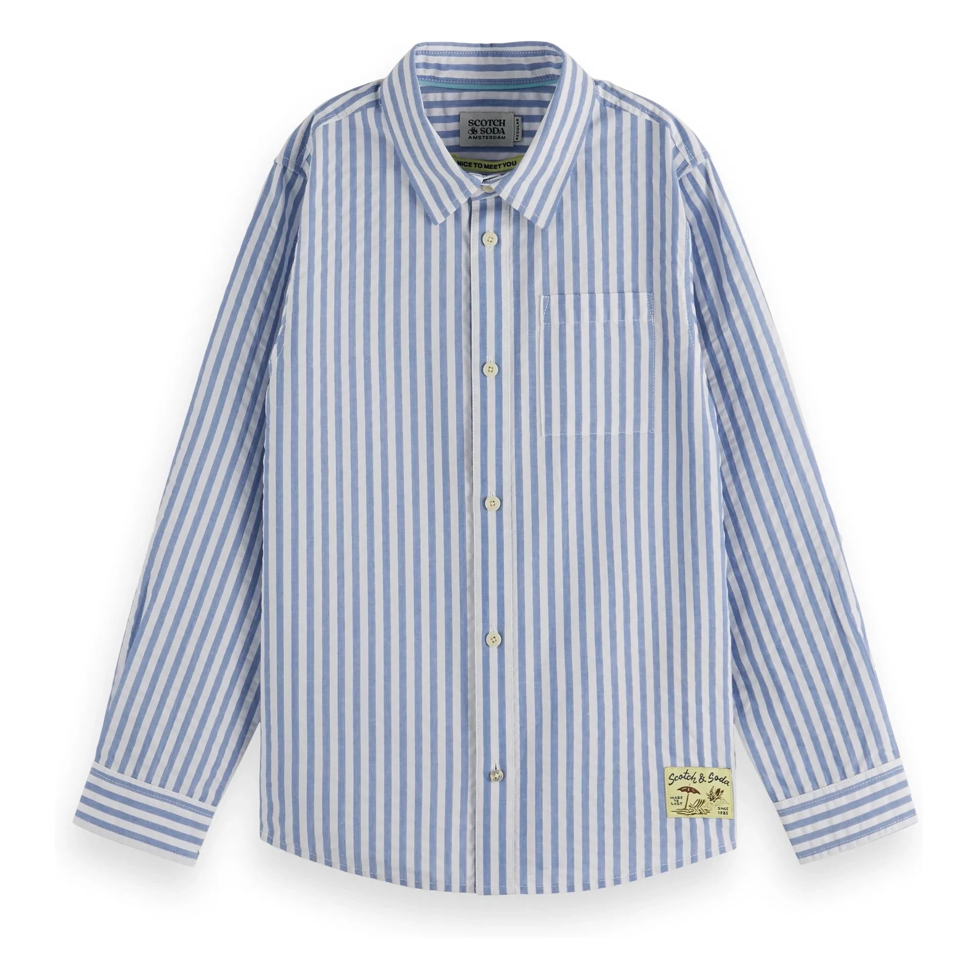 Scotch & Soda - Gestreiftes Hemd mit Reliefmuster | Blau