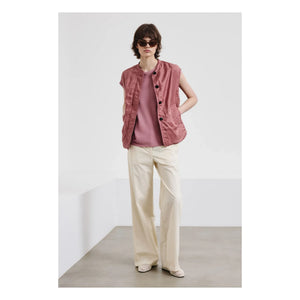 Pomandère - T-Shirt aus Baumwoll- und Leinenjersey | Mauve