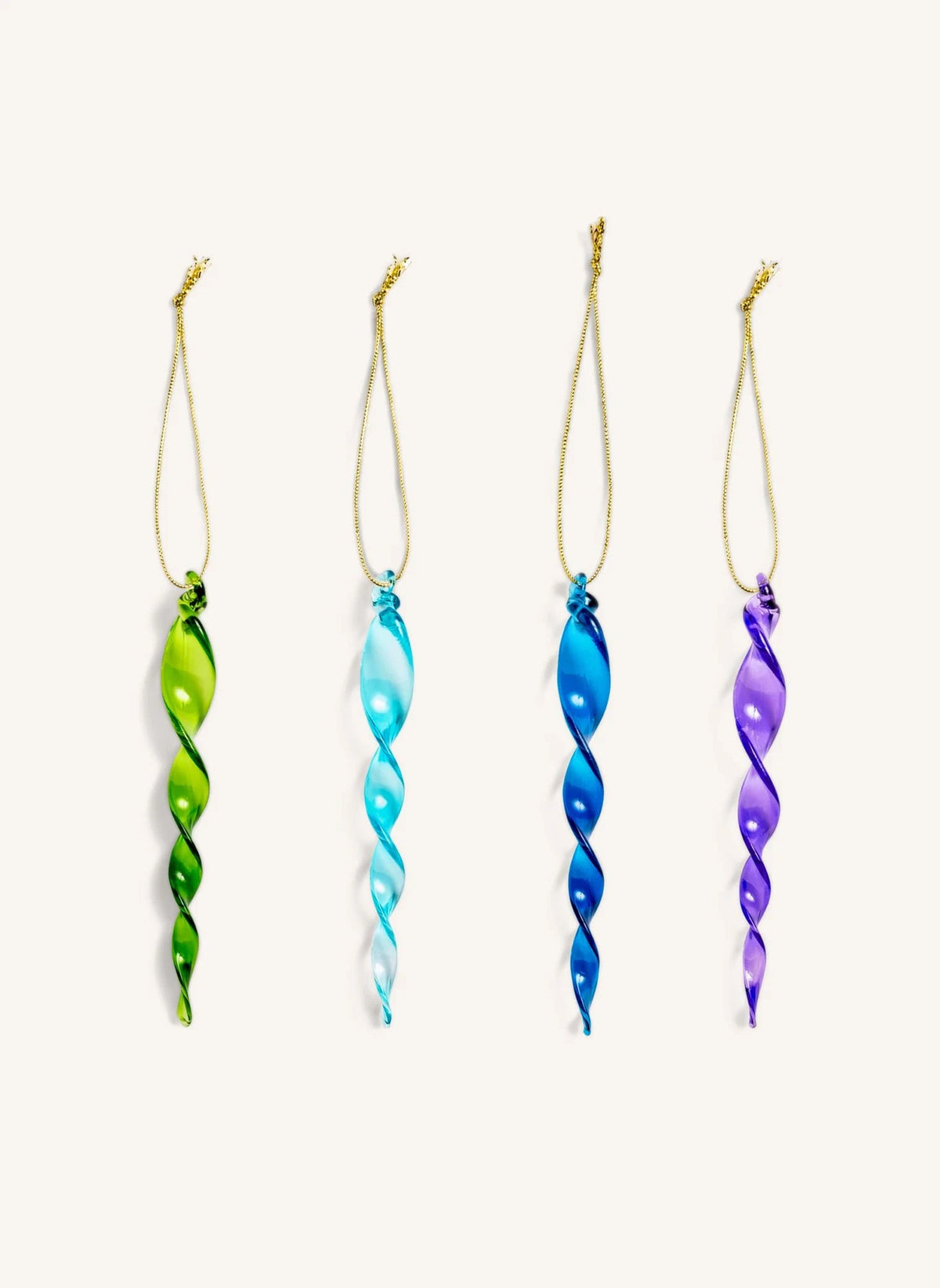 &Klevering - Lila | 4-teiliges Glas Hängend Weihnachtsdekoration Set