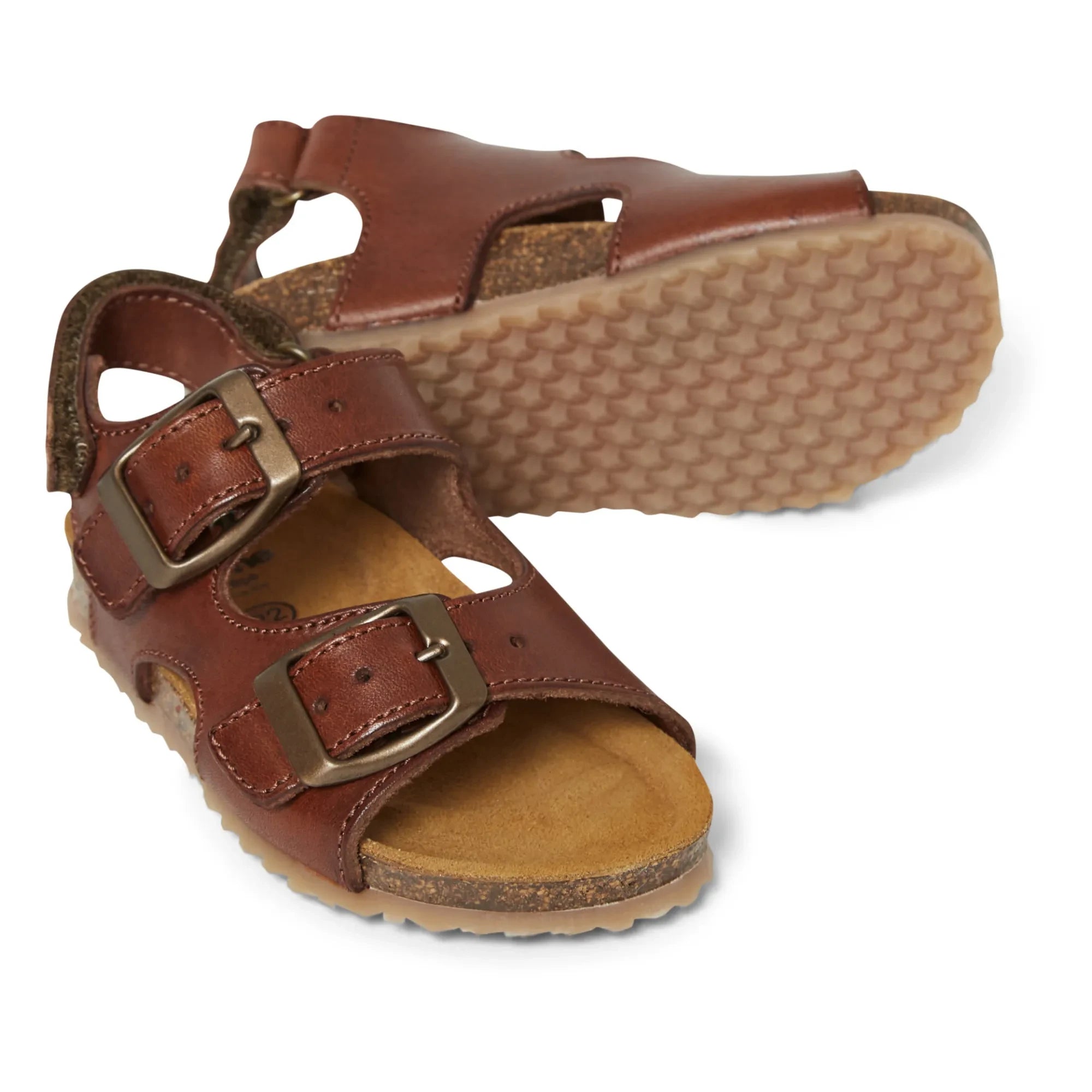 Pèpè – Sandalen mit zwei Schnallen | Cognac