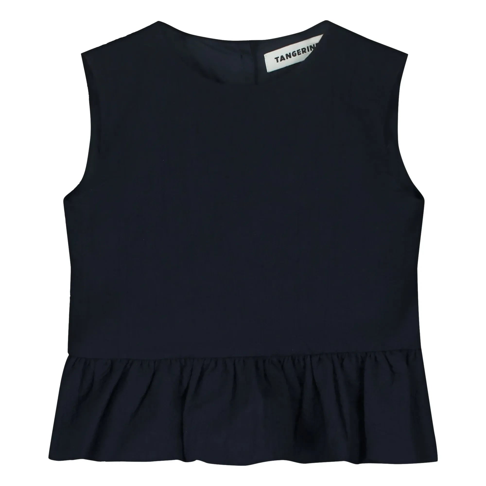 Tangerine – Ärmelloses Rüschen-Top | Dunkelblau