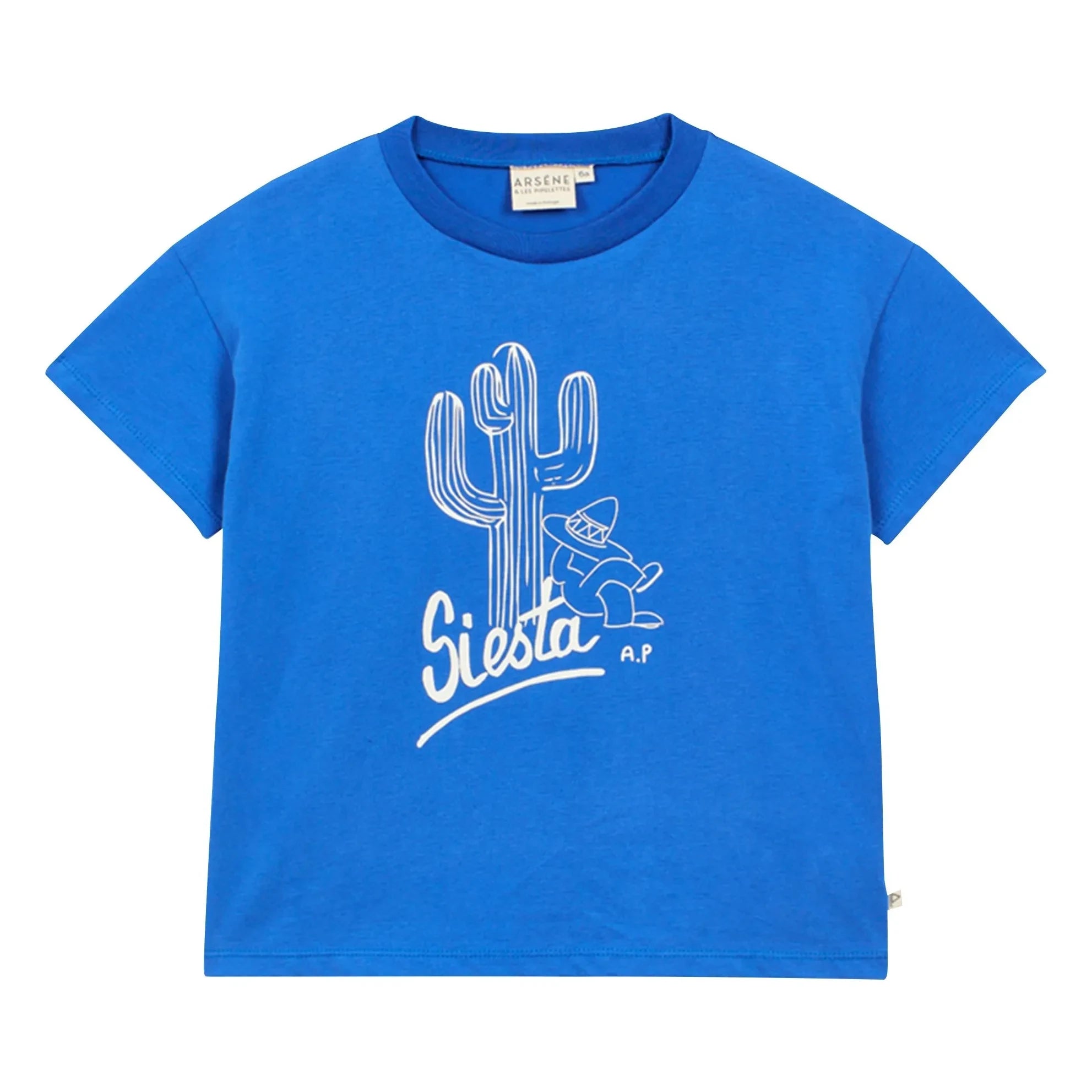Arsène et Les Pipelettes - Siesta Bio-Baumwoll T-Shirt | Azurblau