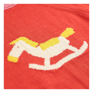 Bobo Choses - Schaukelpferd-Pullover aus Bio-Baumwolle | Rot