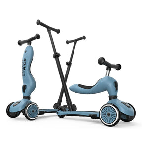 Scoot & Ride - Highwaykick 1 Push&Go Evolutionäres Tretroller | Blau