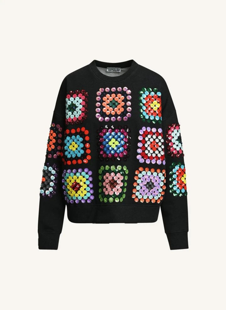 Essentiel Antwerp - Pullover mit Karnaval-Stickerei | Schwarz