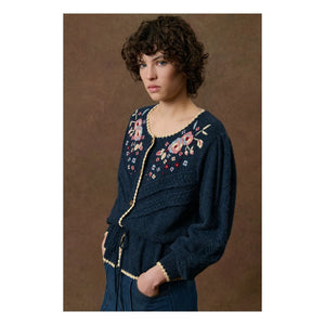 Louise Misha - Sandya Wolle Cardigan | Marineblau