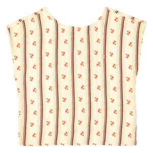 Sisters Department - Blumenmuster ärmellose Bluse | Cremeweiß