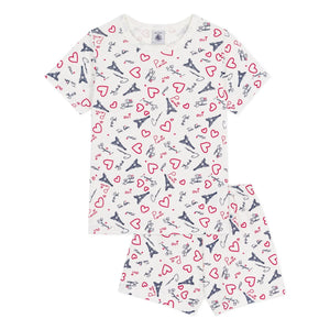 Petit Bateau - Pyjama Short Paris | Weiß