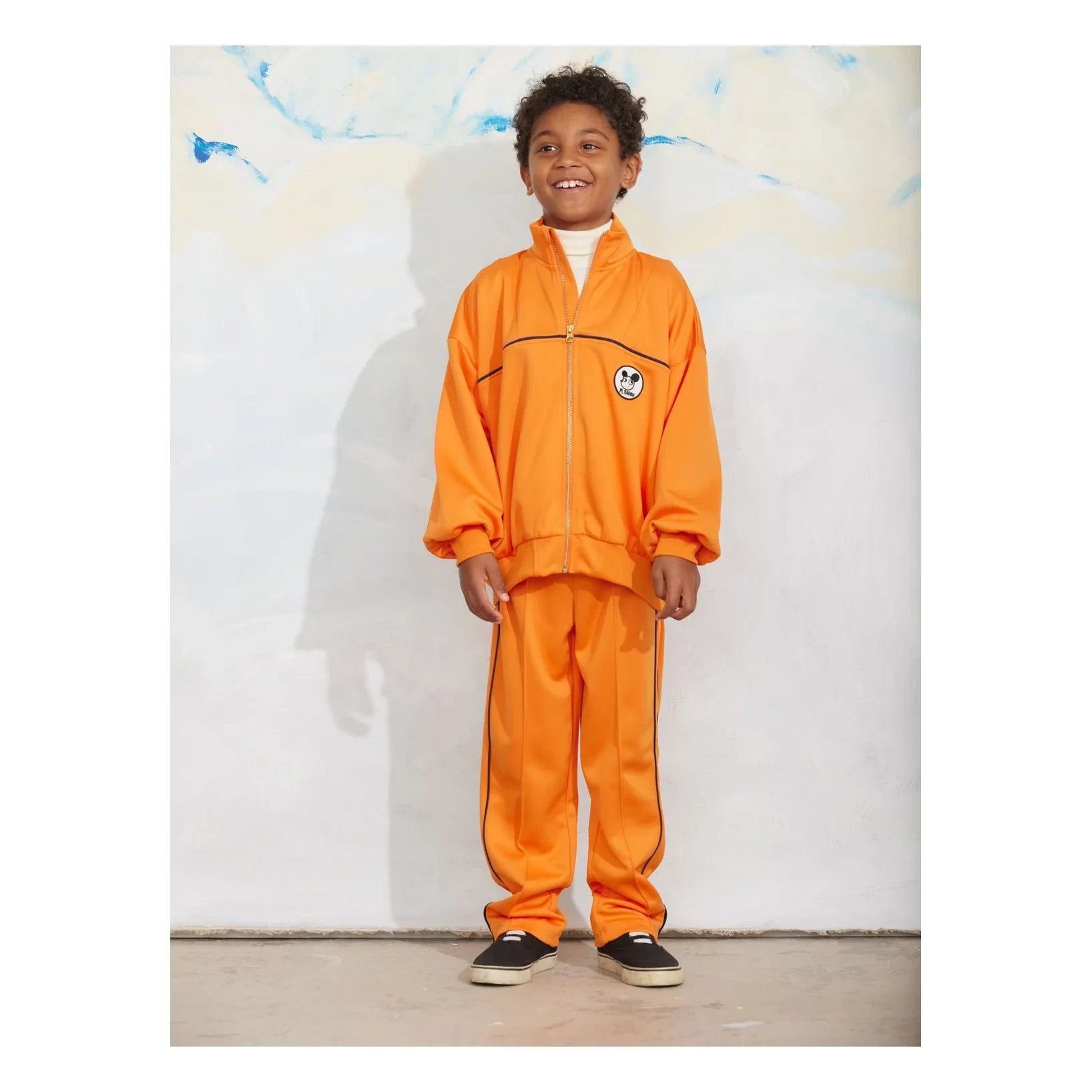 Mini Rodini - Sport Sweatshirt mit Reißverschluss aus recycelten Fasern | Orange