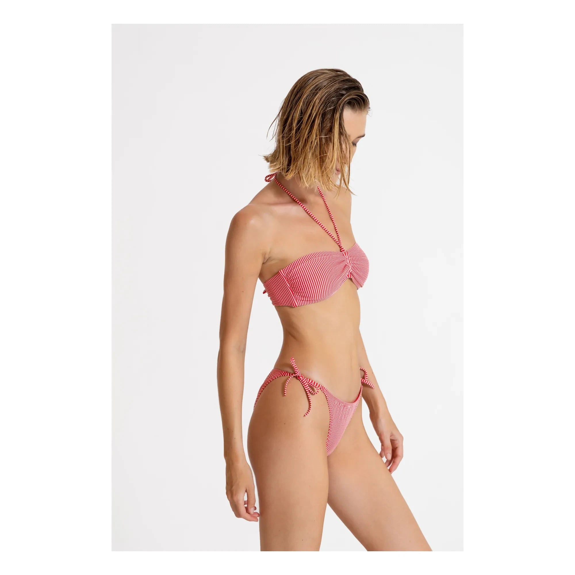 Smallable Woman - Gestreiftes Abbie-Bikini-Oberteil | Kirschrot