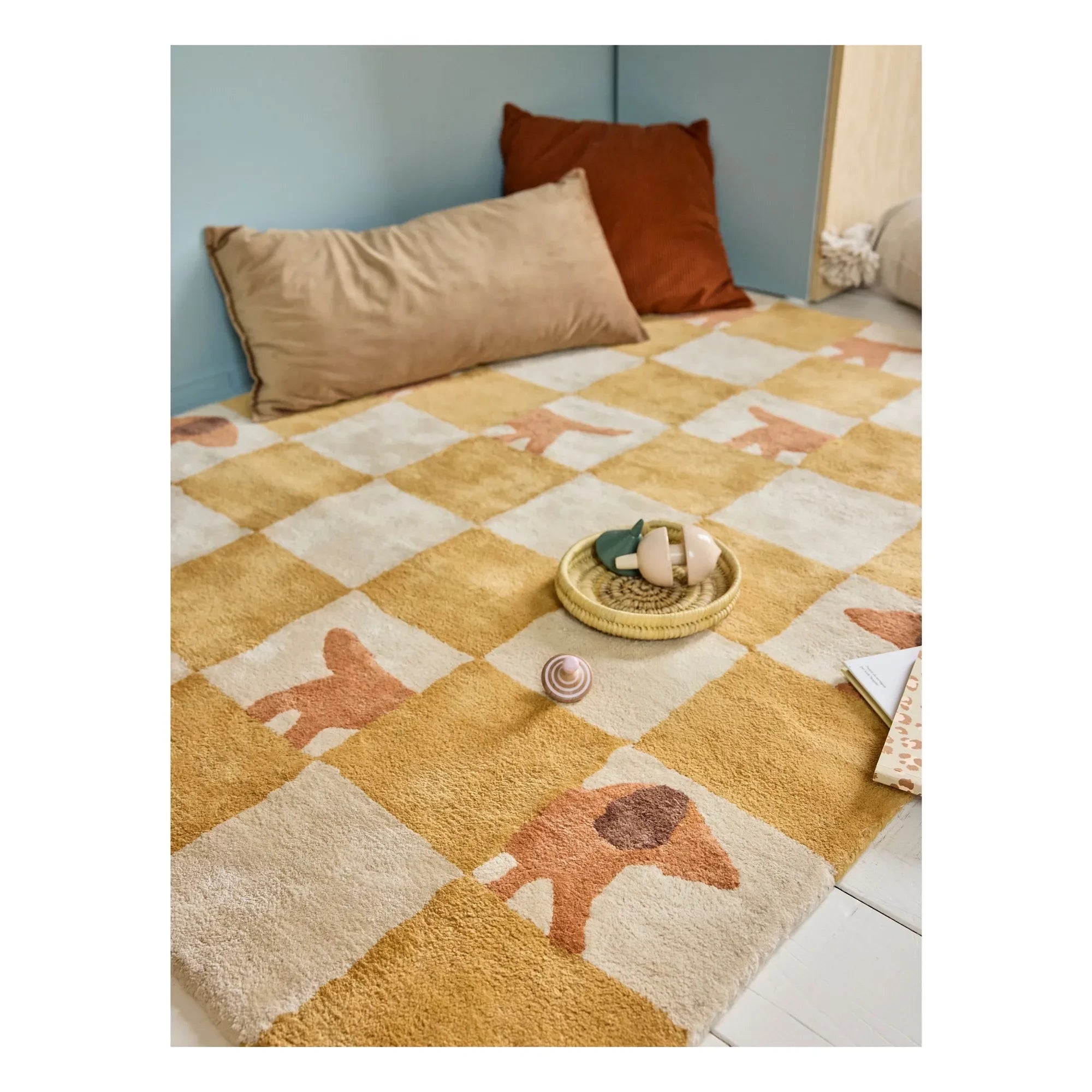 Bleuu-studio - Walter Damier Teppich | Senfgelb