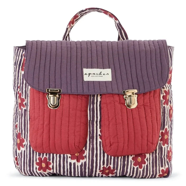 Apaches - Suji gestreifter Rucksack | Dunkelblau