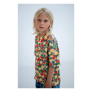 Repose AMS - Boxy Fleurie Bio-Baumwollhemd | Blassgelb