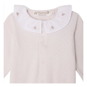 Bonpoint - Lintina Pointelle Pyjama aus Bio-Baumwolle | Hellrosa
