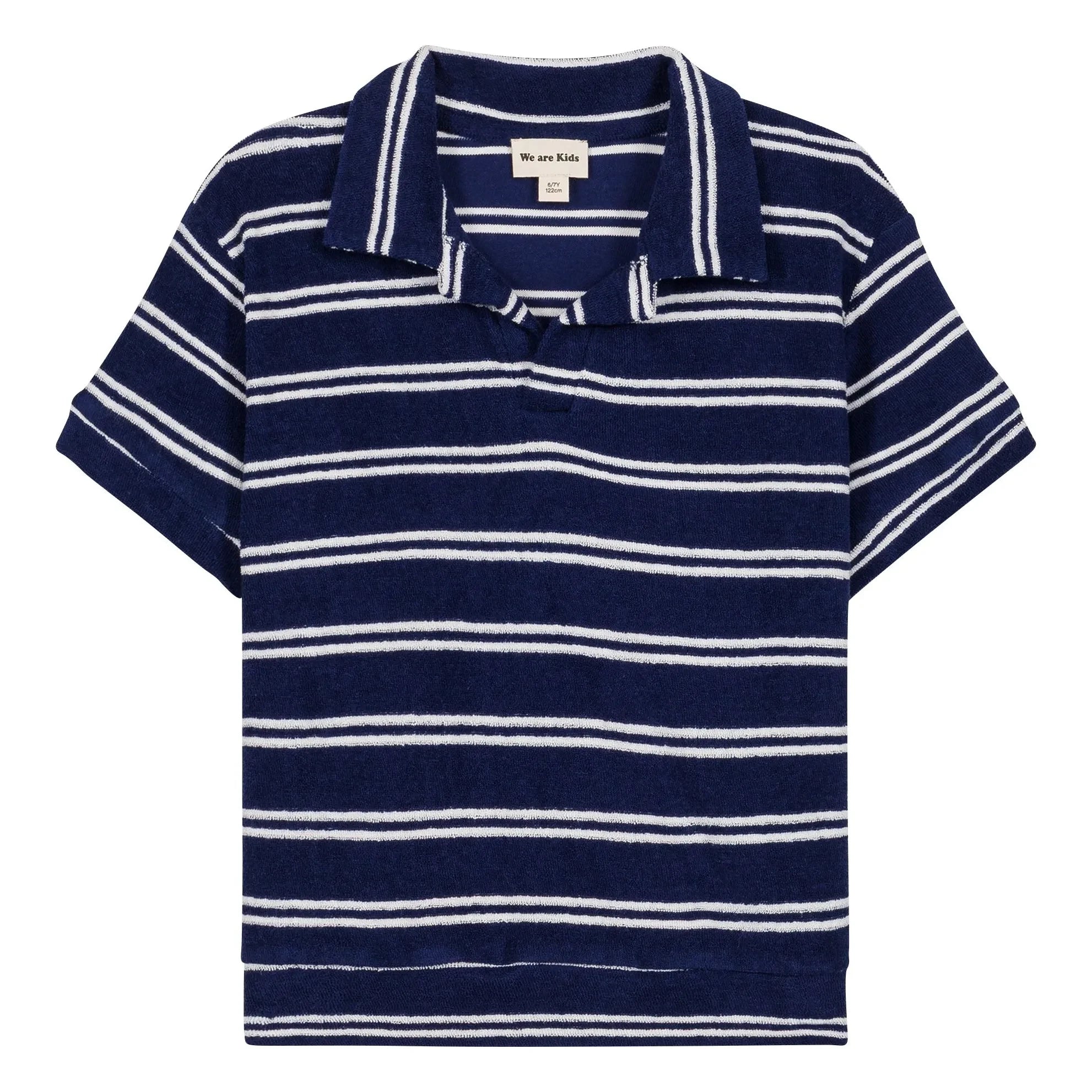 We Are Kids - Leonard gestreiftes Poloshirt aus Bio-Baumwolle | Marineblau