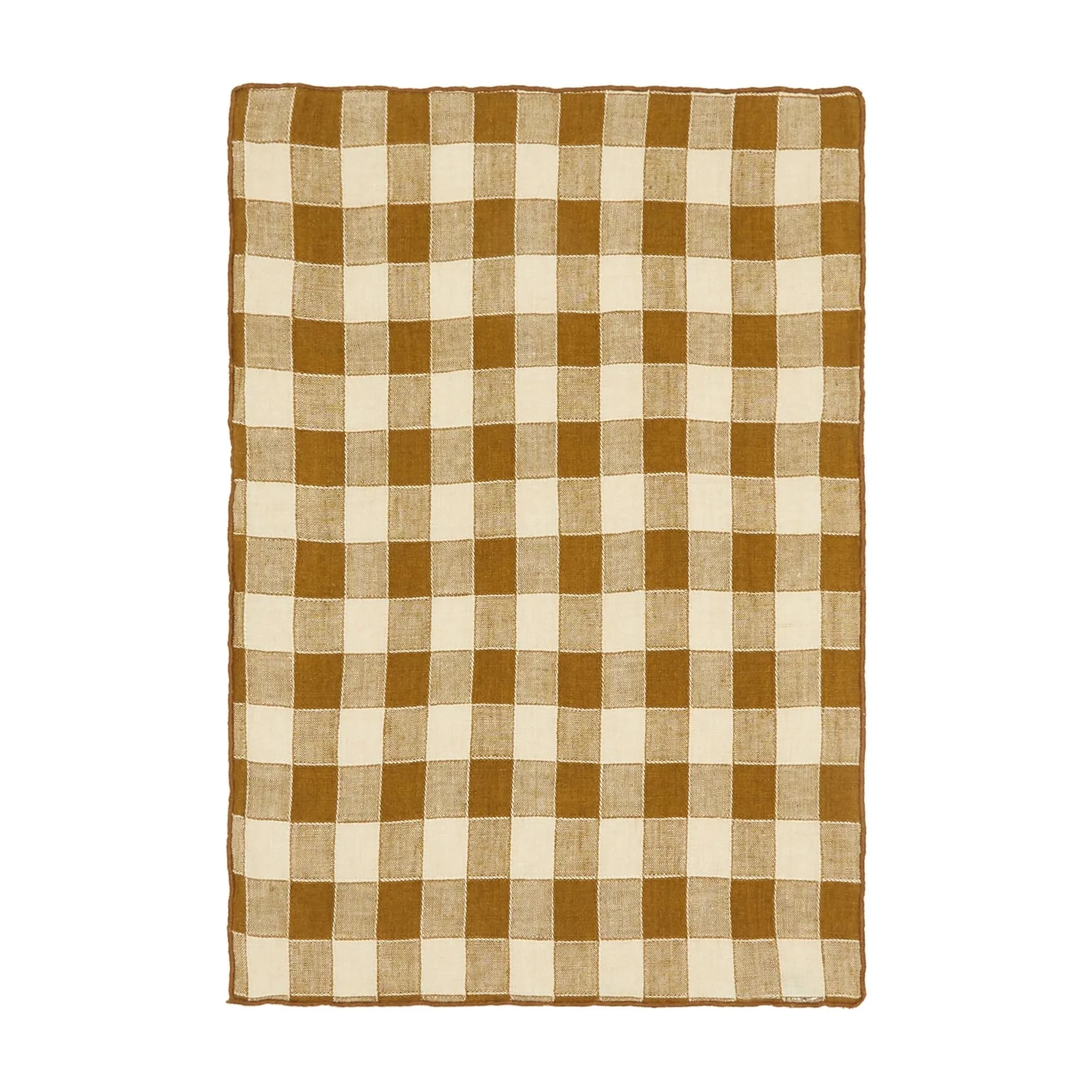 Maison de Vacances – Vintage Leinen Bourdon Tischset | Havanna