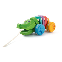 Plan Toys - Regenbogen-Krokodil-Nachziehspielzeug