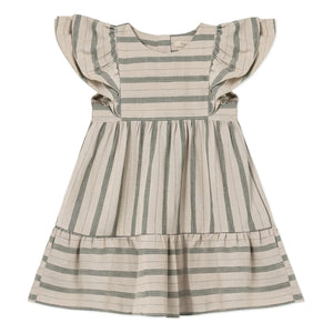 Fliink - Vira Gestreiftes Leinenkleid | Ecru