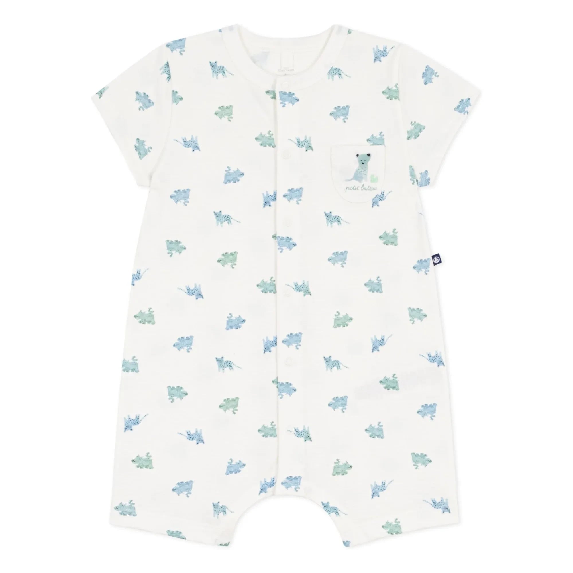 Petit Bateau - Strampler mit Tiermuster aus Bio-Baumwolle | Weiß