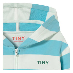 Tinycottons - Çizgili Organik Pamuklu Hoodie | Açık Mavi