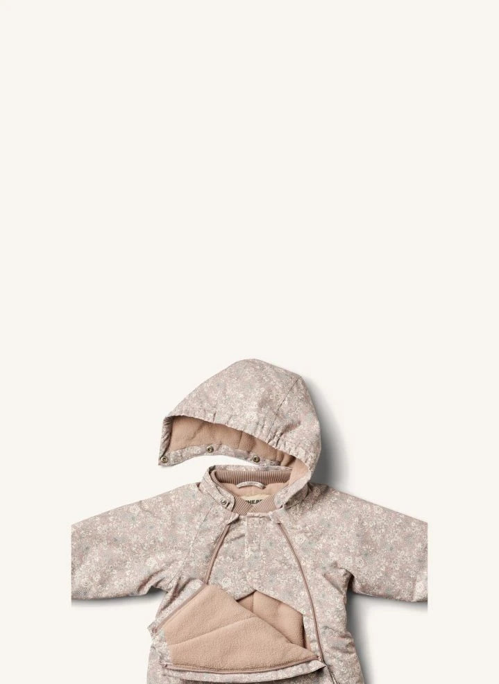 Wheat - Adi recycelte Faser Blumen Skioverall | Zartrosa