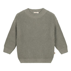 Yuki – Pullover aus dicker Bio-Baumwolle | Salbeigrün