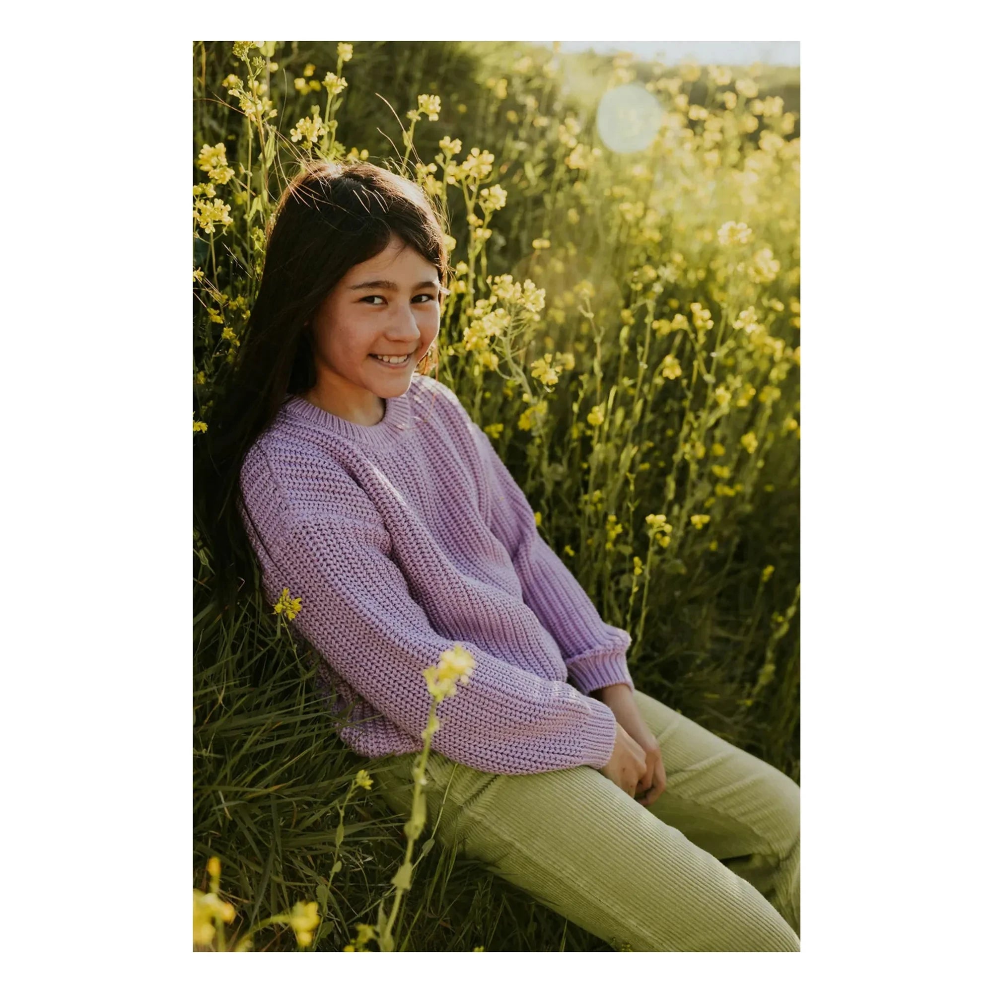 Yuki - Bio-Baumwoll-Dickstrickpullover | Lavendel