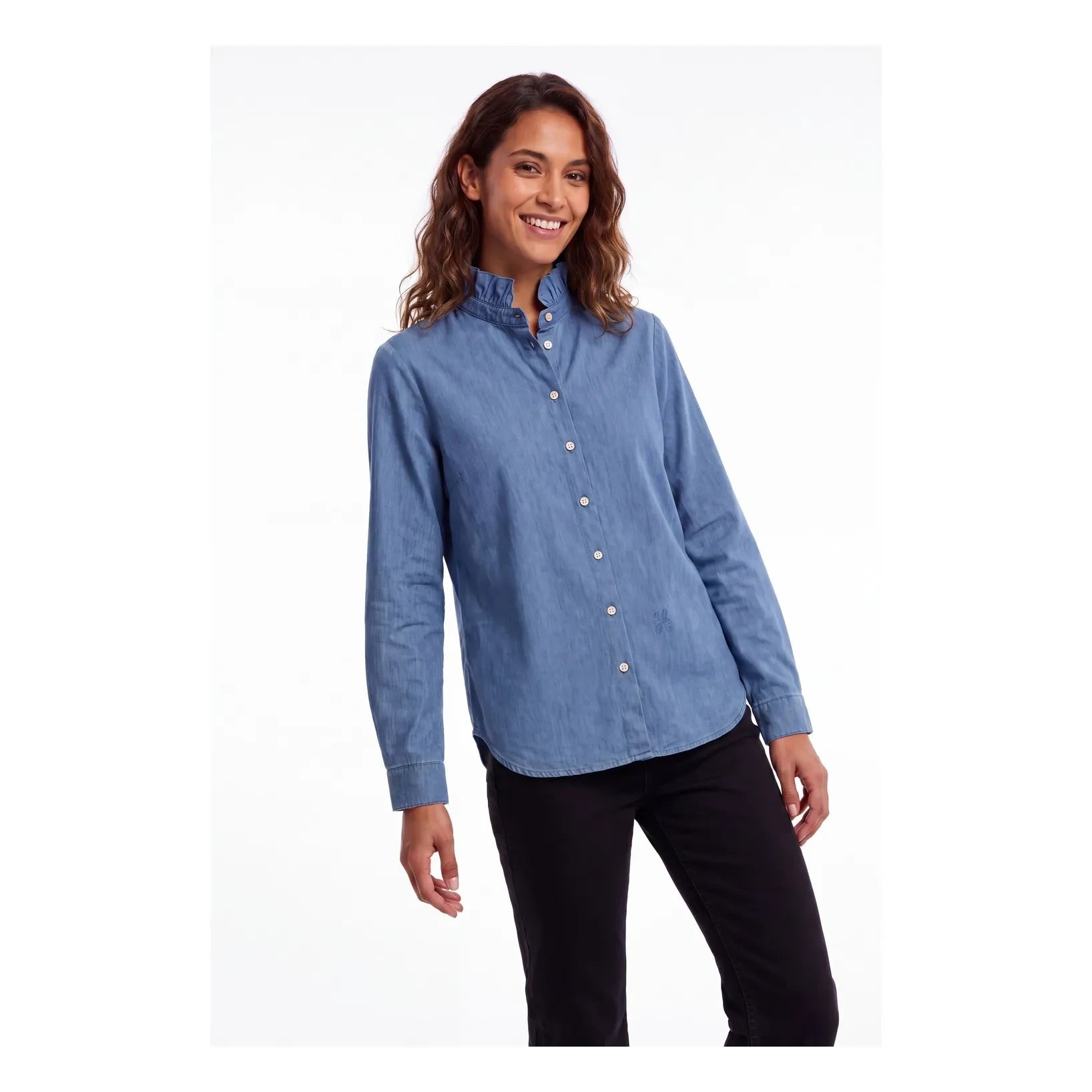 Hod - Cleo Bluse | Grau-Blau