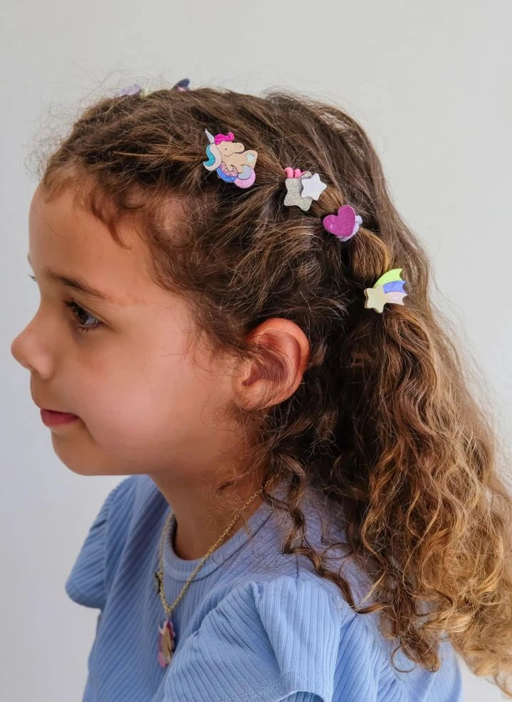 Mimi & Lula - 8er Mini Einhorn Haargummi-Set | Rosa