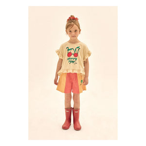 Jelly Mallow - Kirsche Augen Rüschen T-Shirt | Elfenbein