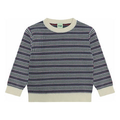 FUB - Karo Feinstrick Pullover aus Bio-Baumwolle | Ecru