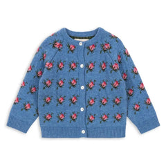 Konges Sløjd - Belou Roses Wolle Cardigan | Blau