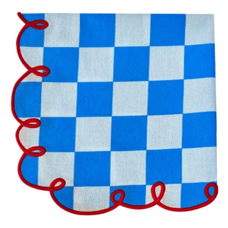 Bitossi - Dama Azzurro karierte Servietten - 2er-Set | Blau