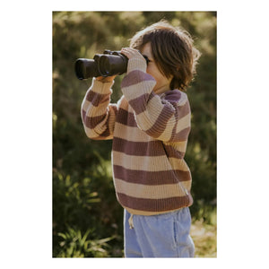 Yuki - Gestreifter Pullover aus Bio-Baumwolle | Sand