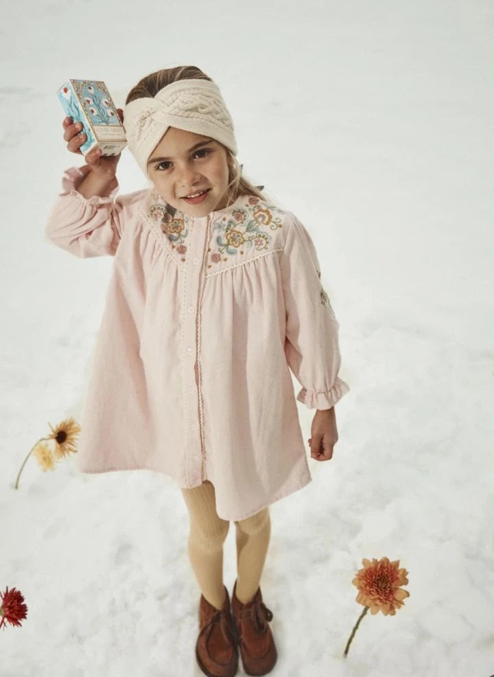 Louise Misha - Floriane Feines Samtkleid | Blassrosa