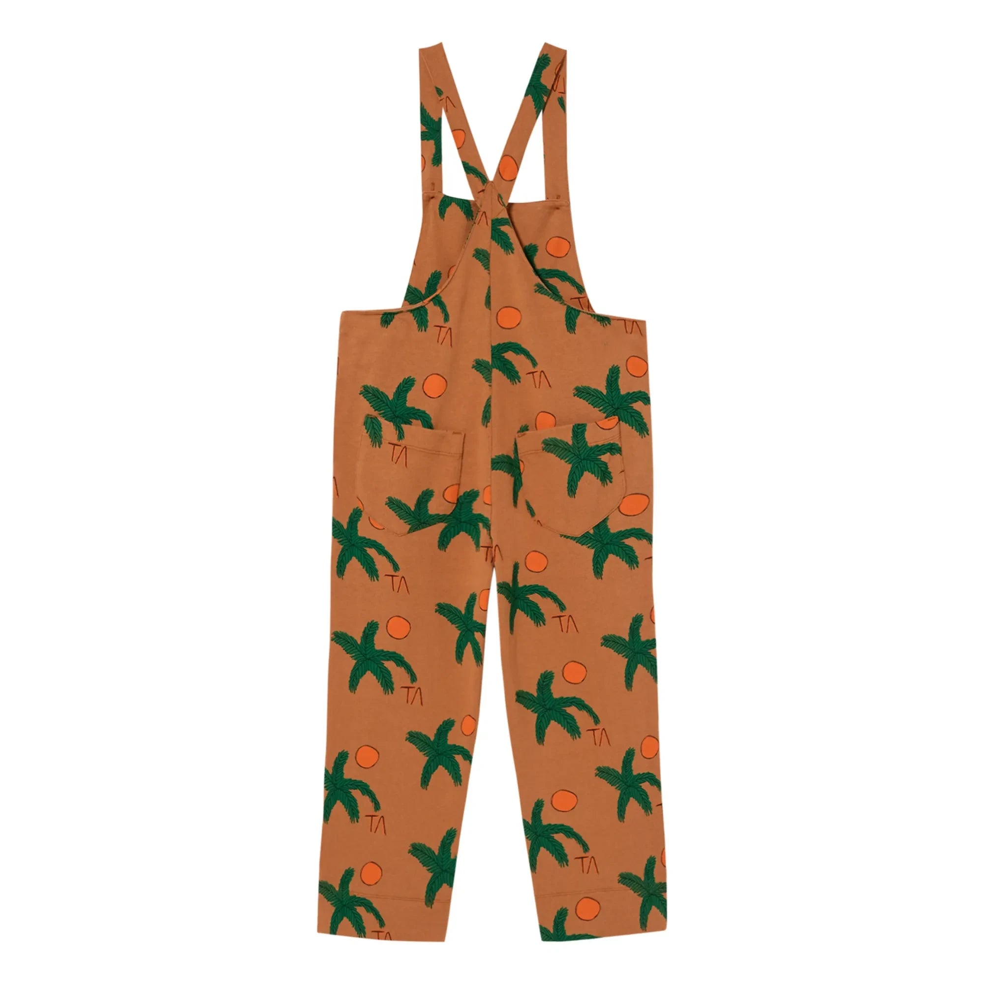 The Animals Observatory - Jersey-Latzhose mit Bananen- und Palmenprint | Karamel