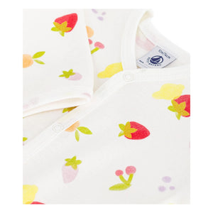 Petit Bateau – Schlafsack aus Bio-Baumwolle mit Obst-Print | Weiß