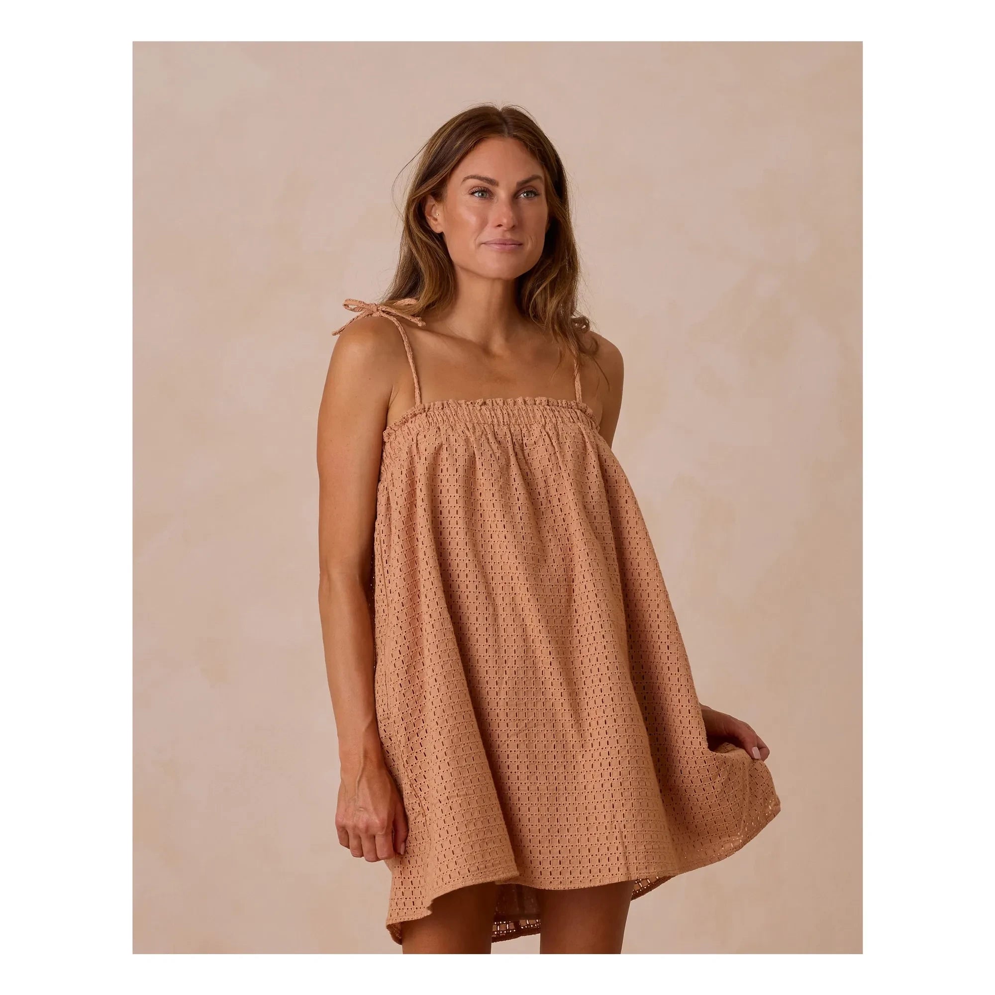 Rylee + Cru - Openwork Sahara Kleid | Terrakotta