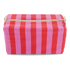 Rose in April - gestreifte Kulturtasche von Vic | Rosa