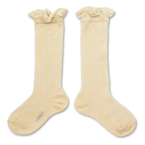 Collégien - Gerüschte Spitzensocken Marie-Anaïs | Natur