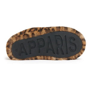 Apparis - Misha Leoparden-Pantoffeln aus recyceltem Material | Camel