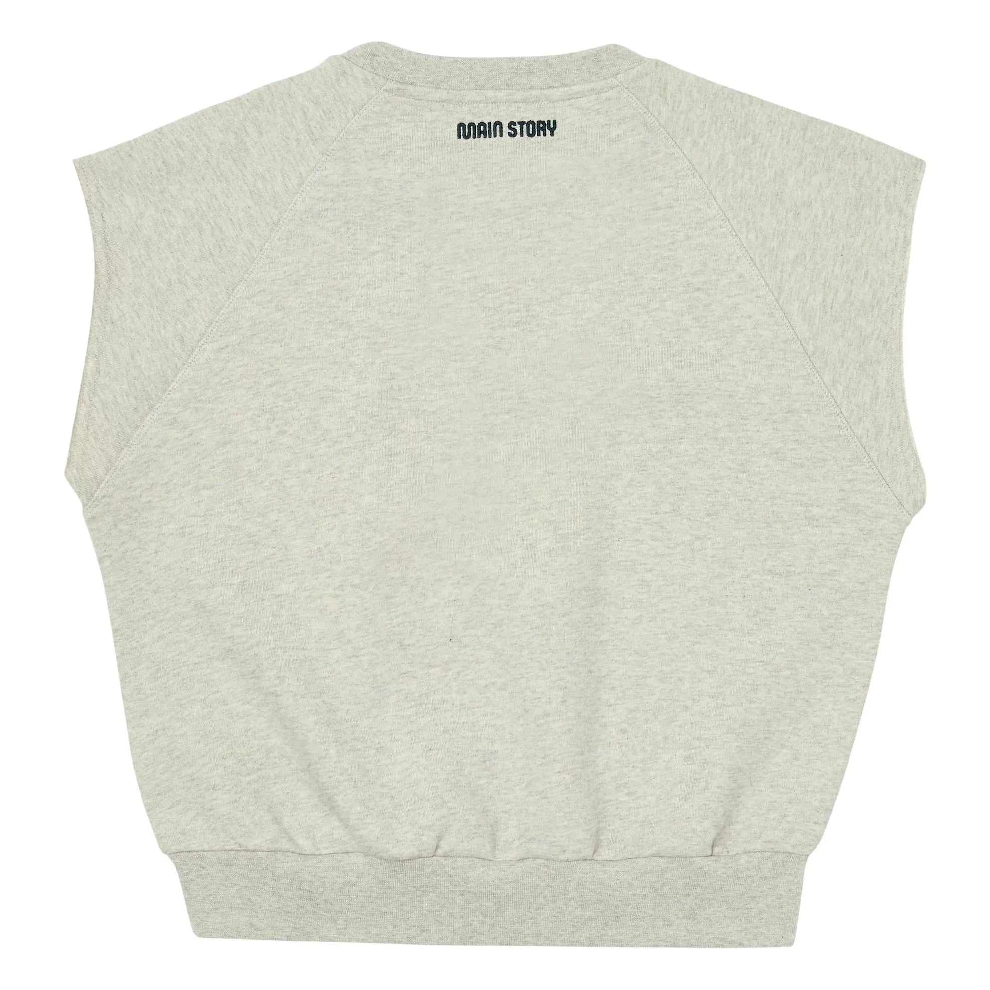 Main Story - Ärmelloses Sweatshirt aus Bio-Baumwolle | Gebrochenes Weiß meliert