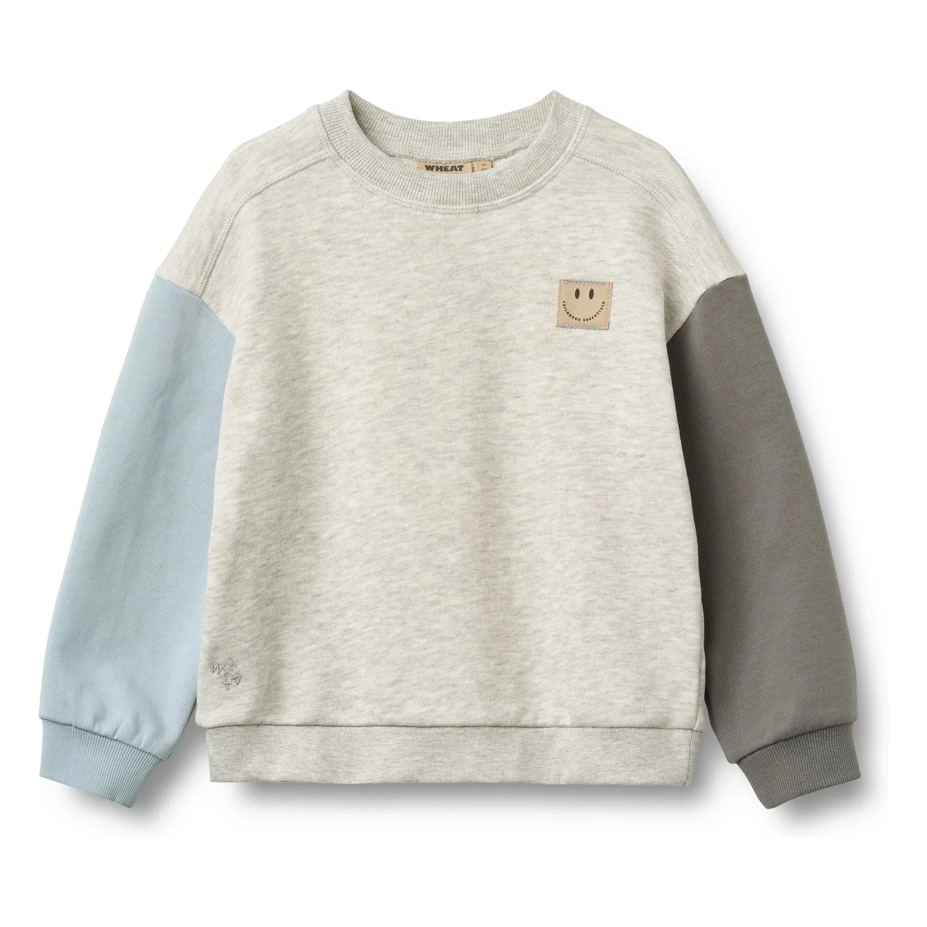 Wheat - Lennon Smiley Sweat Bio-Baumwolle | Grau meliert