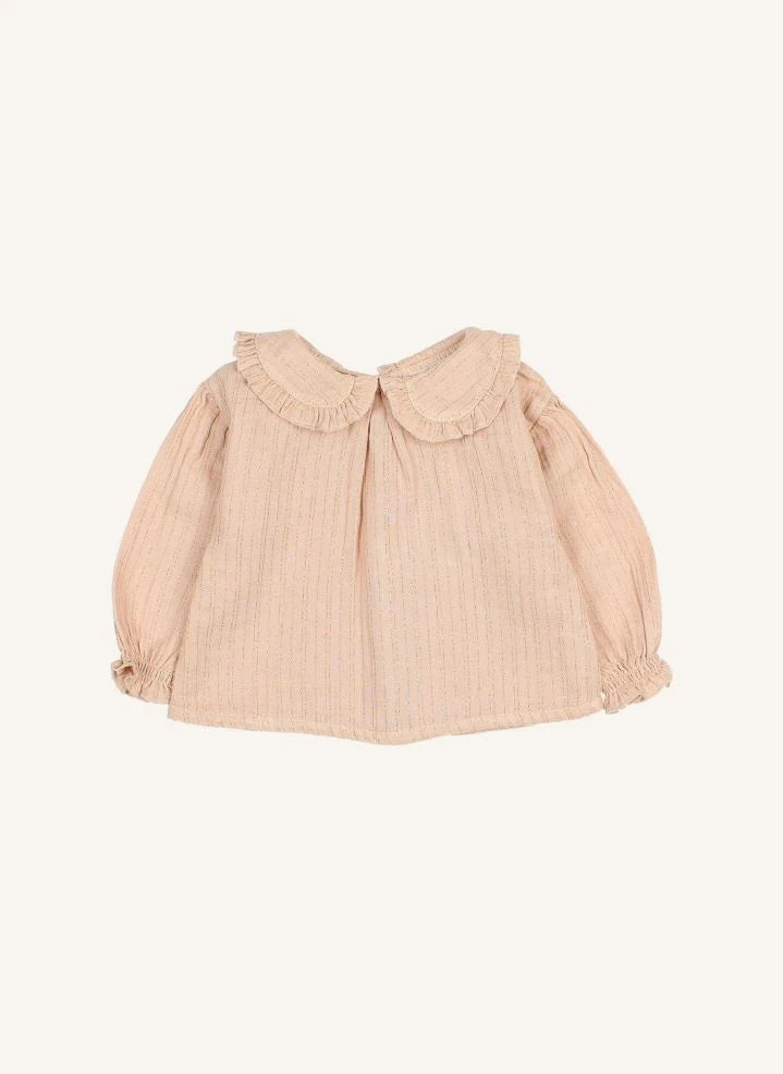 Búho - Lurex Bio-Baumwoll-Bluse | Rosa