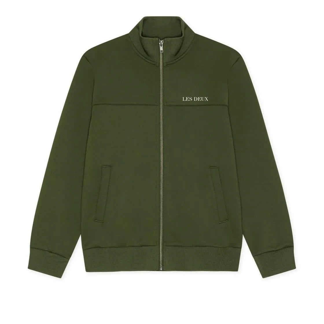 Les Deux - Signature Zip-Jacke, Hergestellt aus zwei recycelten Fasern | Khaki