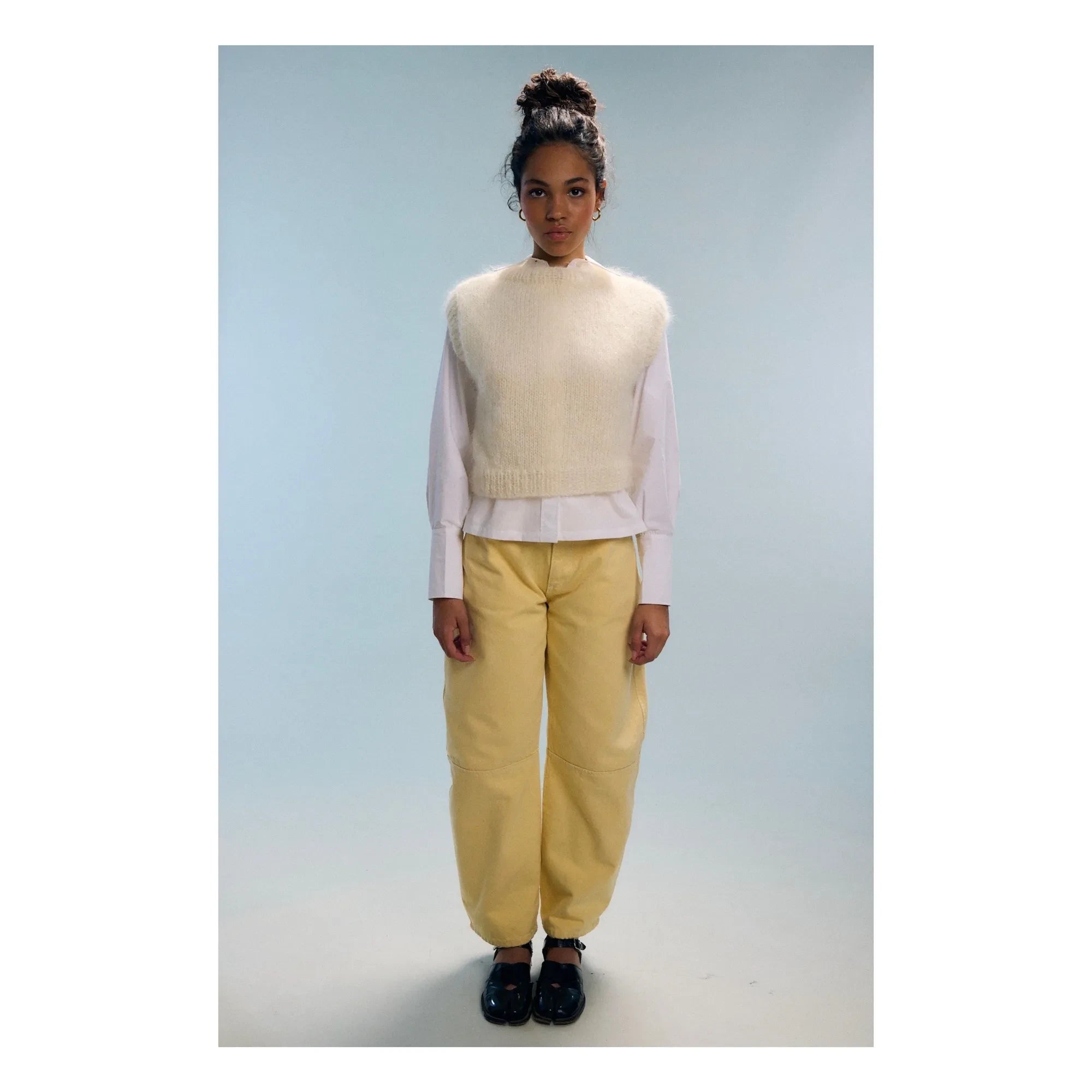 Nitah - Yasmine Ärmelloser Mohair-Pullover | Weiß