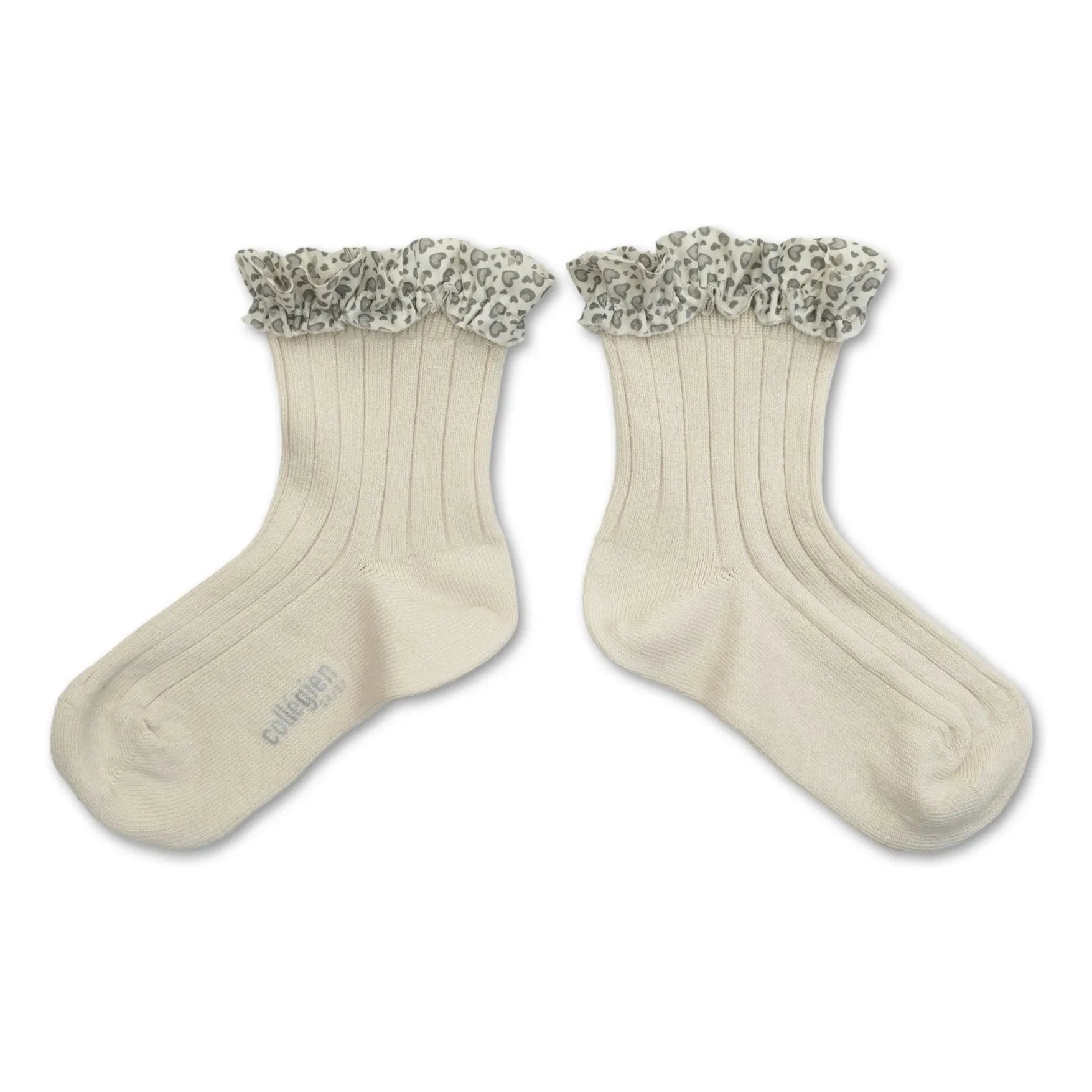 Collégien - Léa Cœurs Socken | Cremeweiß