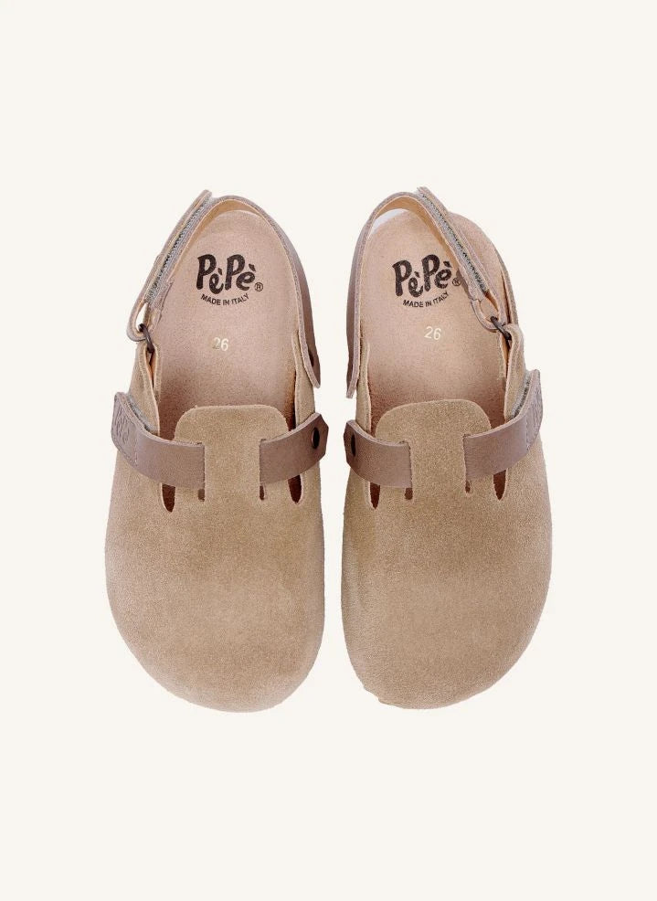 Pèpè - Beige Wildleder-Pantoletten